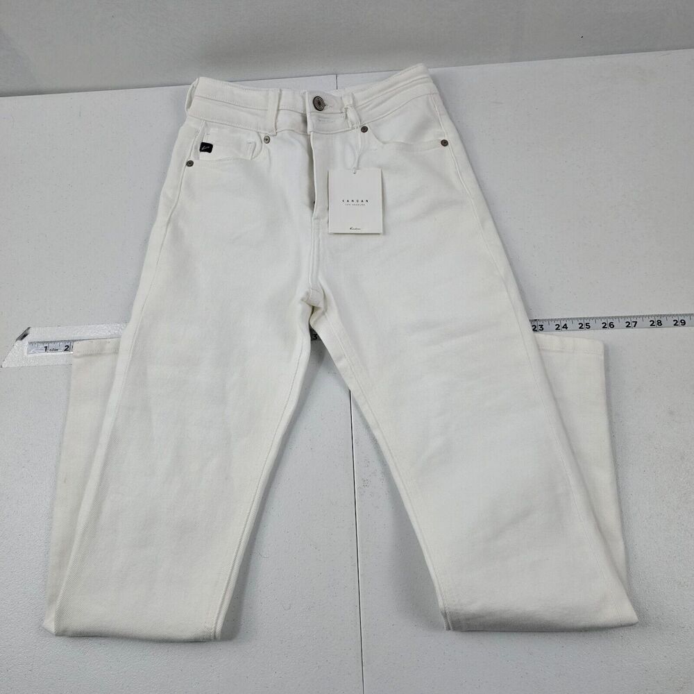 NWT Kancan straight fit jeans white womens 1/24 denim‎ 4262